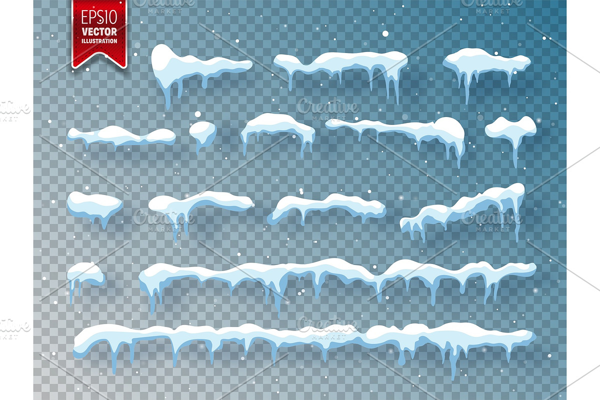 Snow, ice cap with shadow. Snowfall in Textures - product preview 8