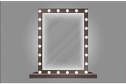 Makeup mirror with bulb lights