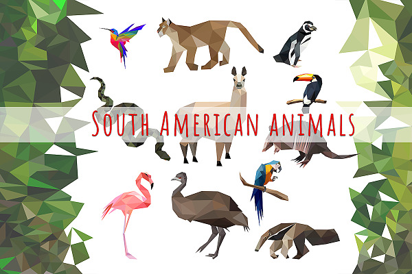 Vector set of South American animals