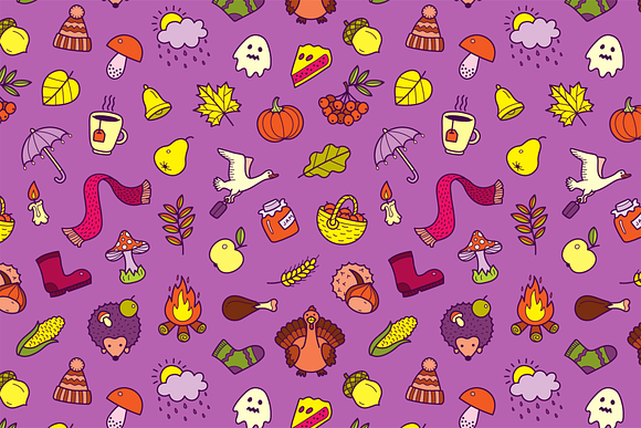 Beautiful Autumn Hand Drawn Pattern  in Patterns - product preview 1