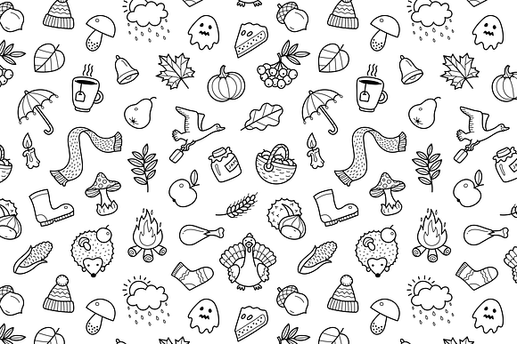 Beautiful Autumn Hand Drawn Pattern  in Patterns - product preview 2