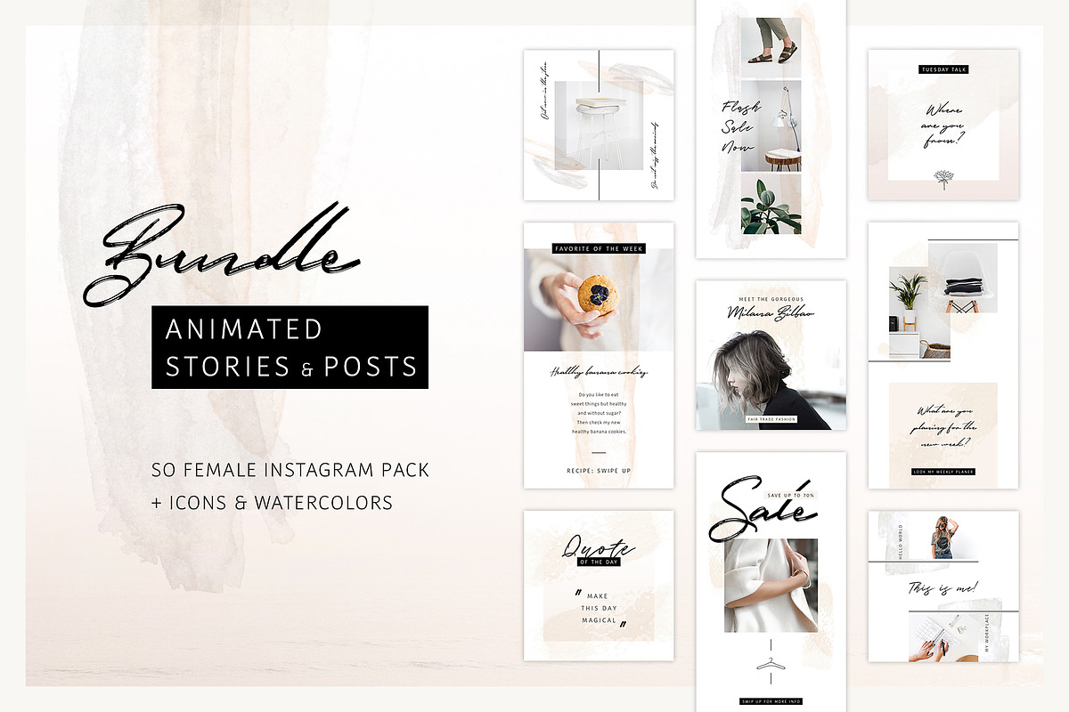 BUNDLE: Animated Posts & Stories in Instagram Templates - product preview 8