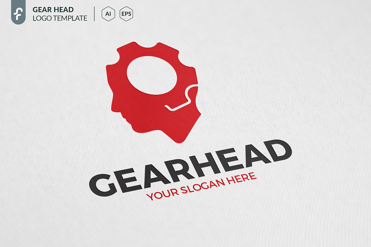 Gear Head Logo in Logo Templates - product preview 8