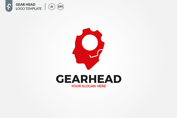 Gear Head Logo in Logo Templates - product preview 2