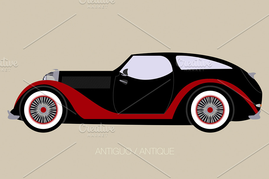 vintage car in Illustrations - product preview 8