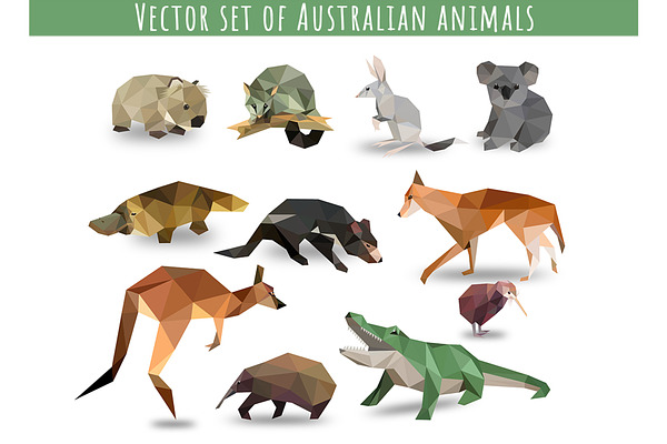 Vector set of Australian animals