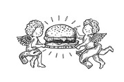 Angels with Hamburger engraving