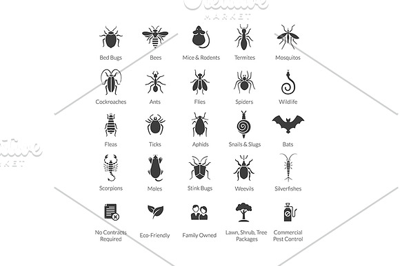 Pest Control Icon set in Animal Icons - product preview 1
