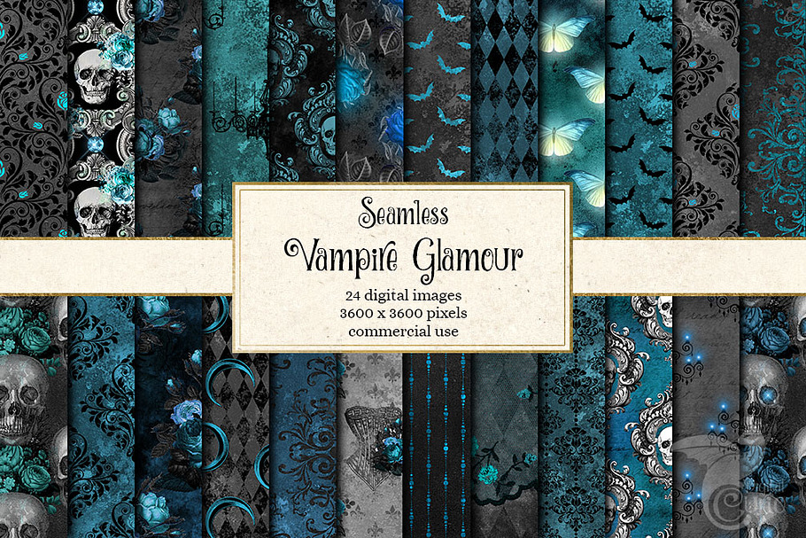 Vampire Glamour Digital Paper in Patterns - product preview 8