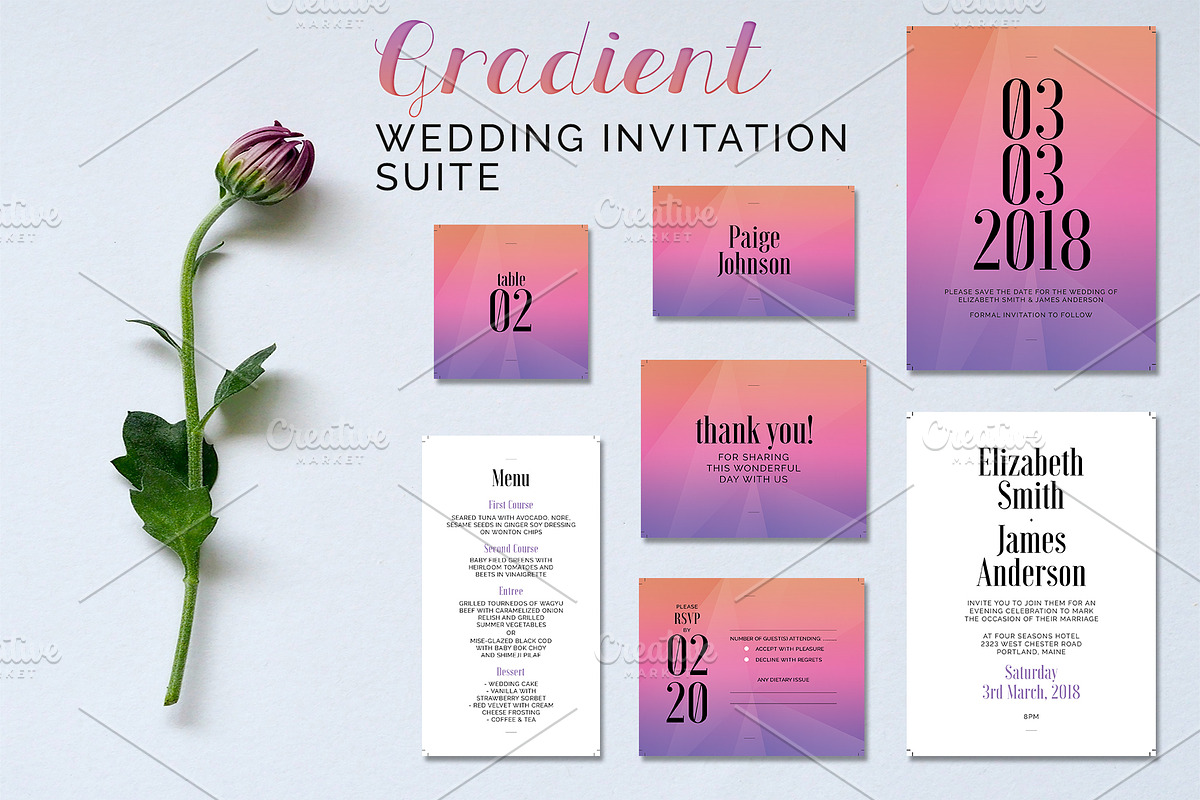 Gradient Wedding Suite in Wedding Templates - product preview 8