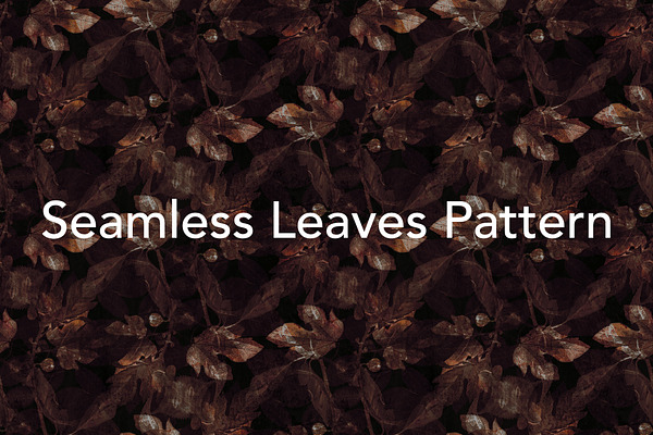 Dark Leaves Seamless Pattern