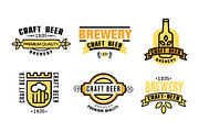 Craft beer premium quality logo set