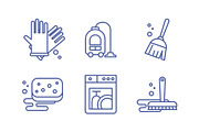 Cleaning and housekeeping icons set