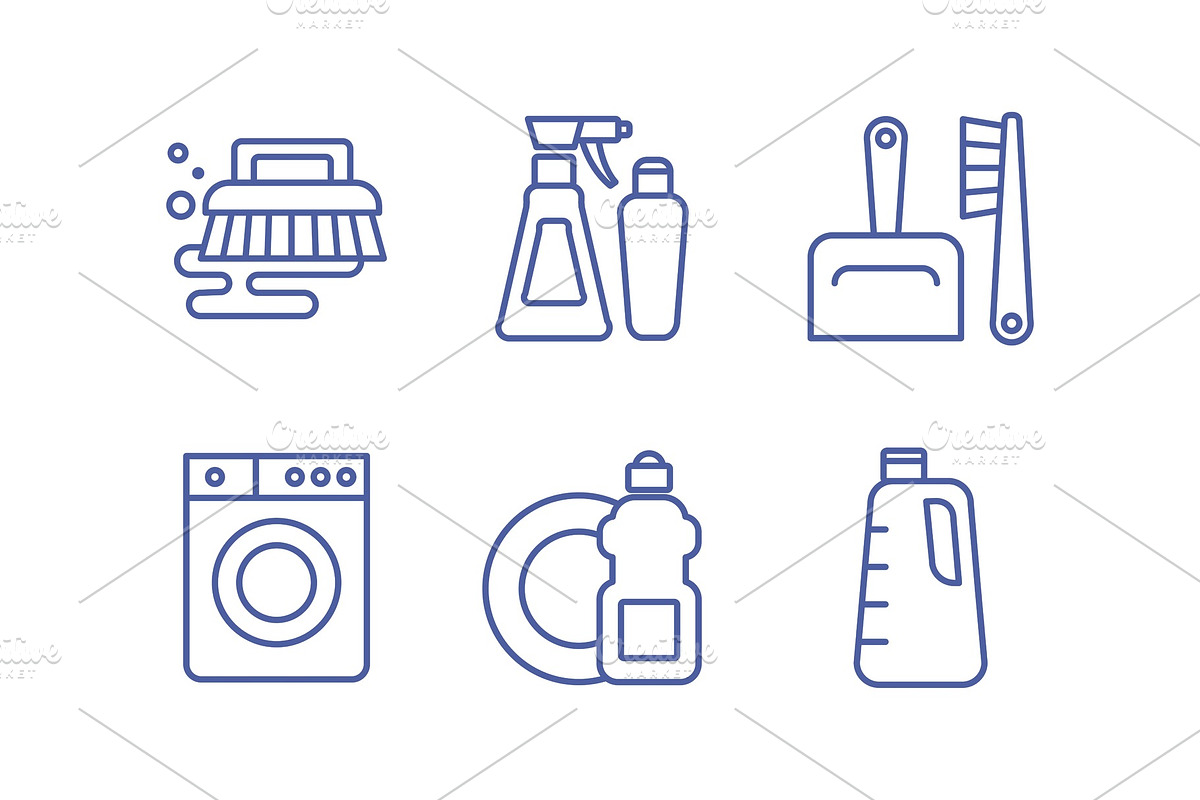 Cleaning service icons set in Objects - product preview 8