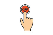 Turn off button click color icon
