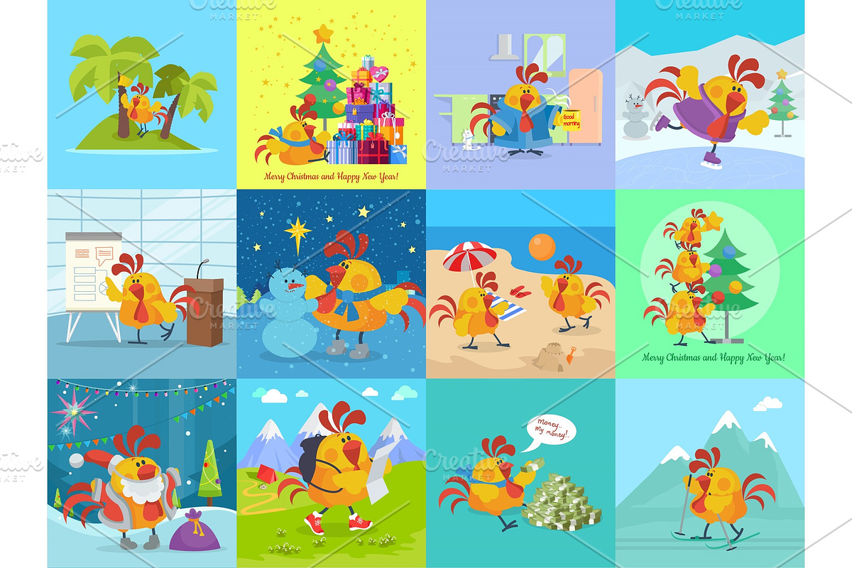 Rooster Bird Adventures Set in Objects - product preview 8