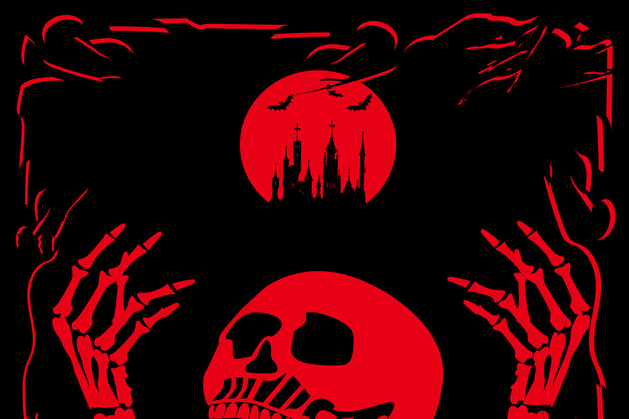 Happpy Halloween skull background  in Graphics - product preview 8