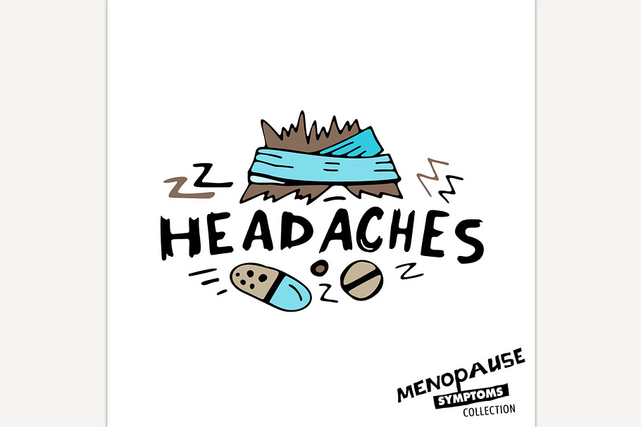 Menopause Symptoms Doodles in Icons - product preview 8