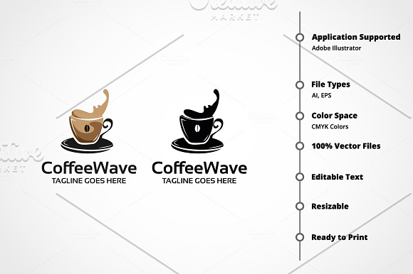 Coffee Wave Logo in Logo Templates - product preview 4