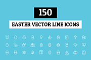 150 Easter Vector Line Icons