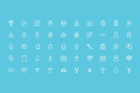 150 Easter Vector Line Icons in Easter Icons - product preview 2