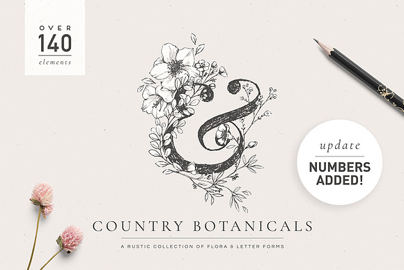 Country Botanicals & Monograms in Illustrations - product preview 19