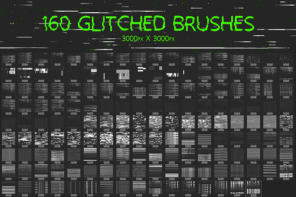 Glitch Brush Bundle in Photoshop Brushes - product preview 4
