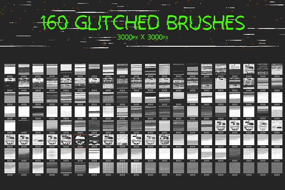 Glitch Brush Bundle in Photoshop Brushes - product preview 6