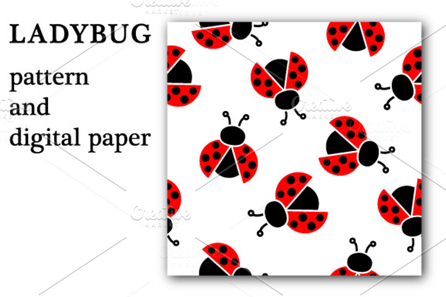Ladybug - pattern and digital paper