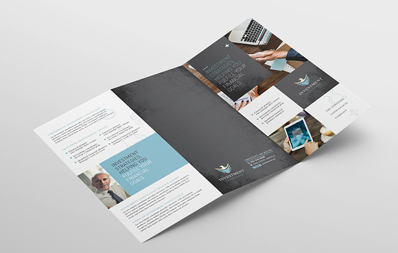 Financial Trifold Brochure Template in Flyer Templates - product preview 3