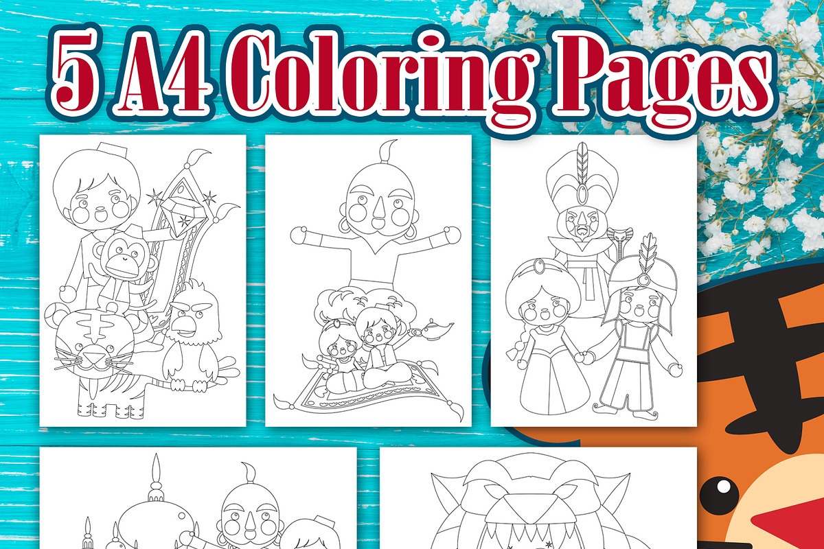 Aladdin Coloring Pages in Illustrations - product preview 8