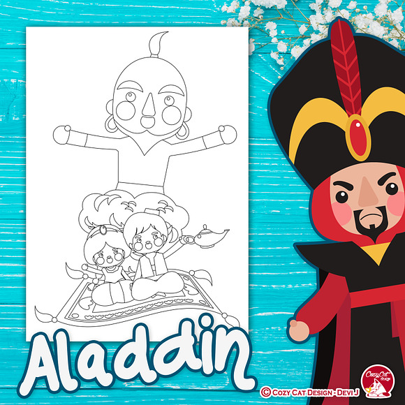 Aladdin Coloring Pages in Illustrations - product preview 1