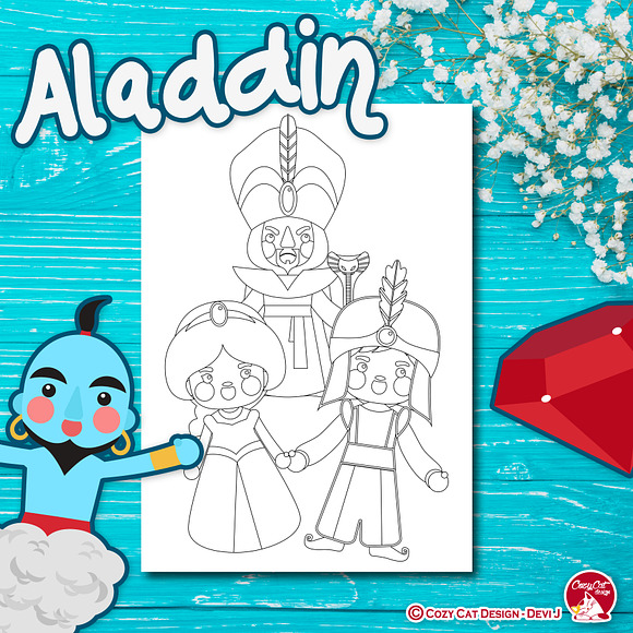 Aladdin Coloring Pages in Illustrations - product preview 2