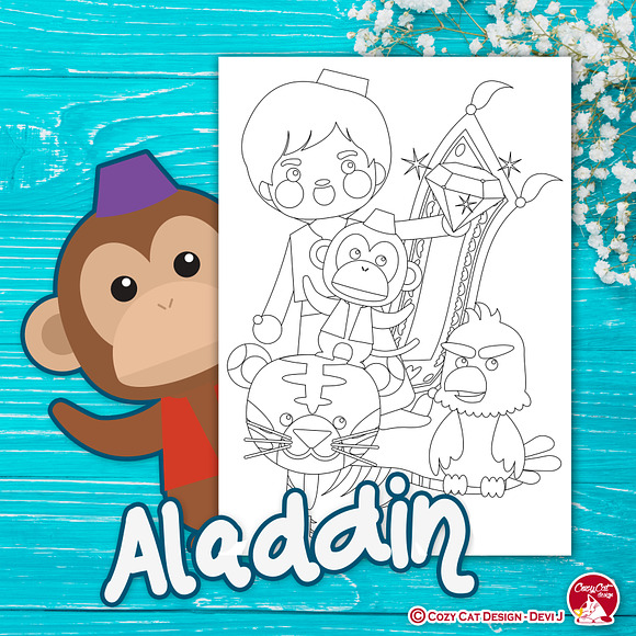 Aladdin Coloring Pages in Illustrations - product preview 3
