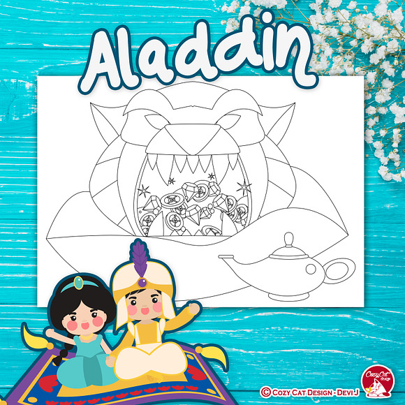 Aladdin Coloring Pages in Illustrations - product preview 4