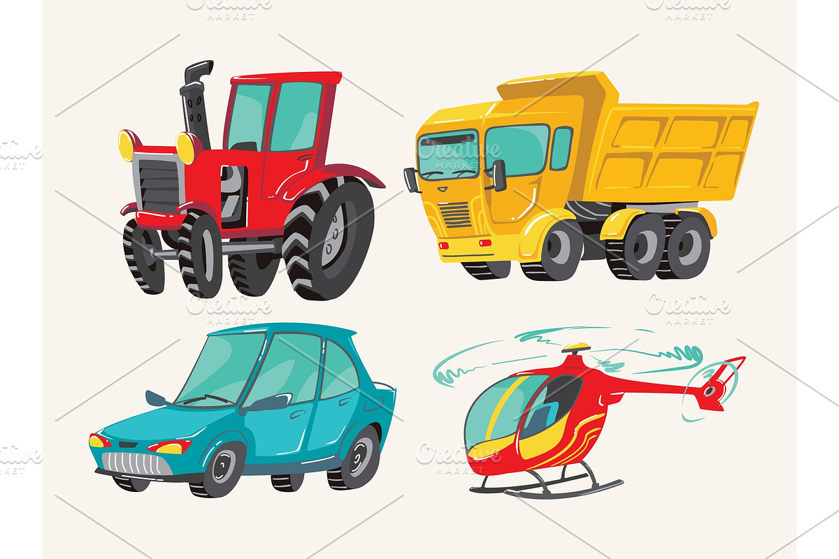 Baby bright сartoon vehicles in Illustrations - product preview 8