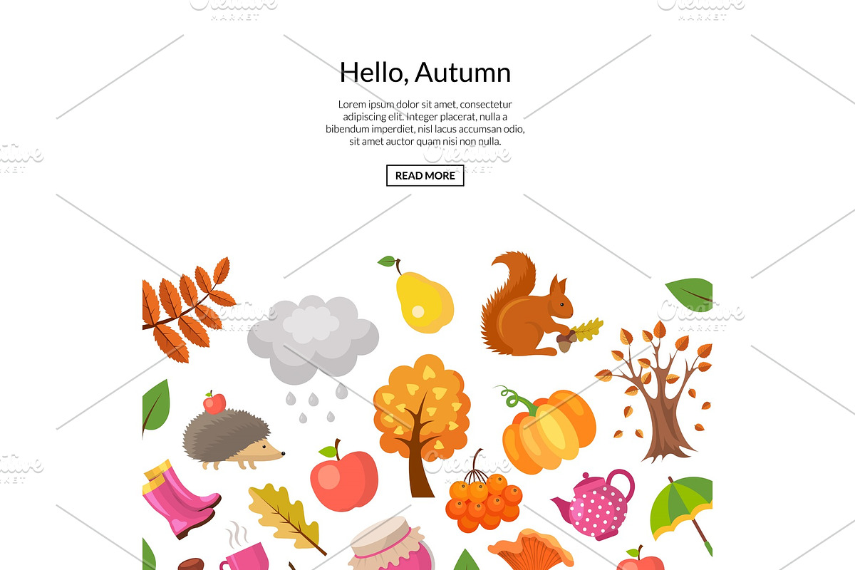 Vector cartoon autumn elements and in Graphics - product preview 8