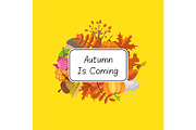 Vector cartoon autumn elements set