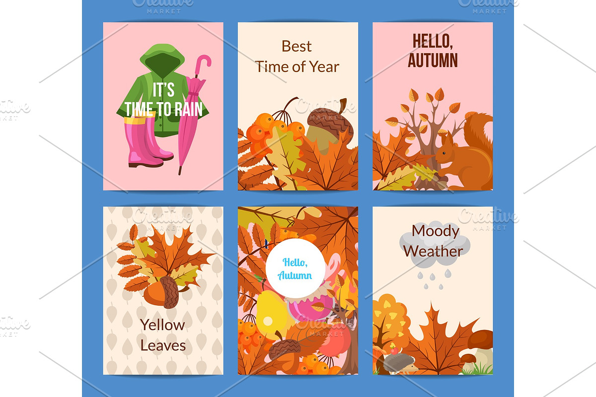 Vector cartoon autumn elements and in Graphics - product preview 8