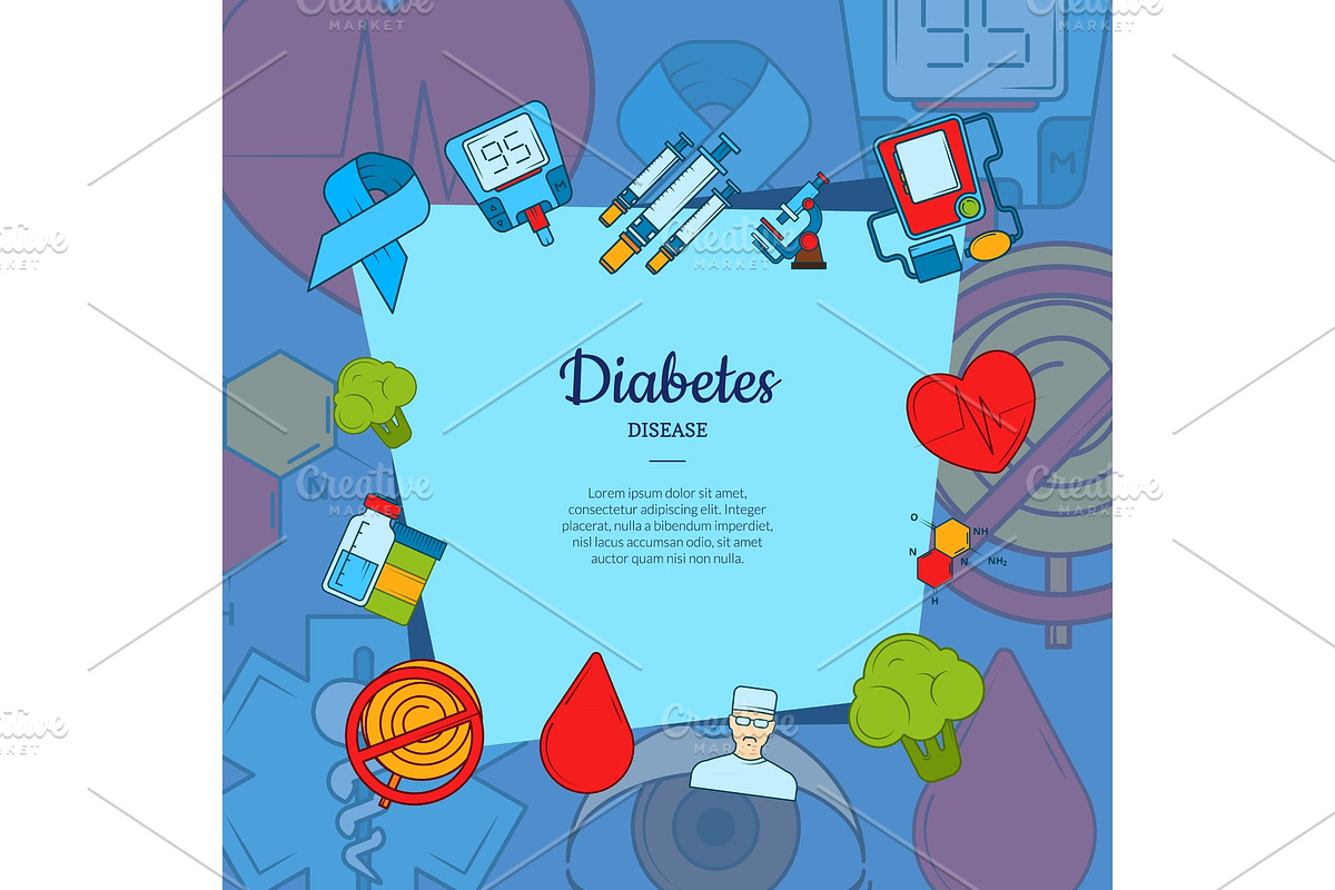 Vector colored diabetes icons in Graphics - product preview 8