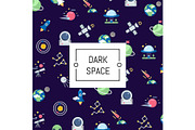 Vector flat space icons background