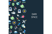 Vector flat space icons background