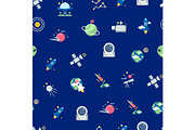 Vector flat space icons pattern or