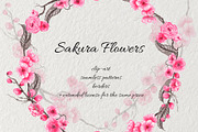 Sakura Flowers ink clip-art
