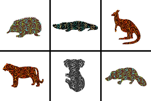 Set 100 colorful silhouettes animals in Icons - product preview 2