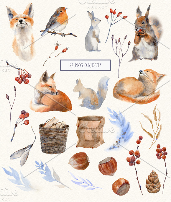 ONCE IN THE FOREST Winter set in Illustrations - product preview 2