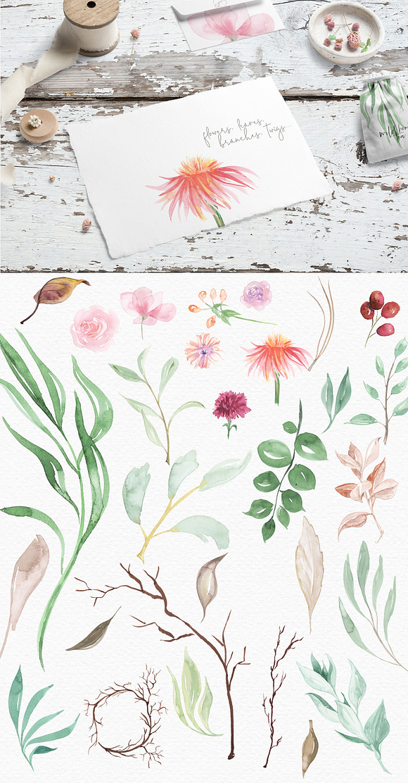Classics of the fall, Watercolor Set in Objects - product preview 1