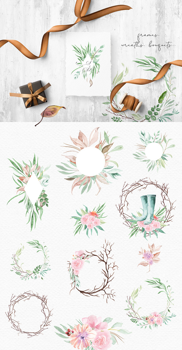 Classics of the fall, Watercolor Set in Objects - product preview 5