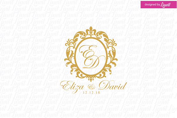 Fleur De Lis Wedding Logo