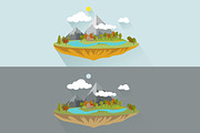 Natural landscapes in a flat style